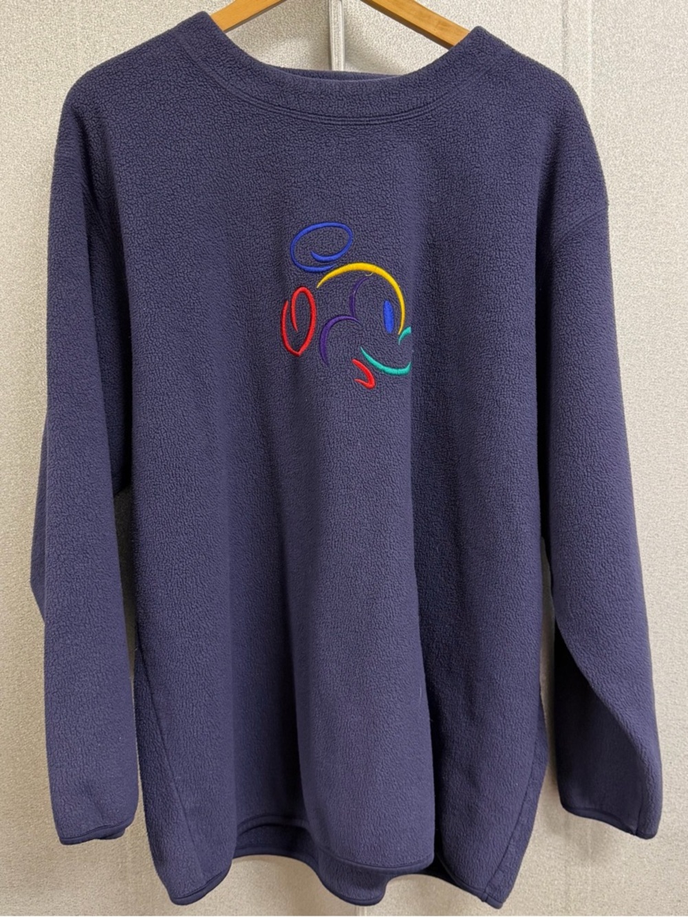 Disney World Mickey Fleece Pullover XXL Embroidered Graphic